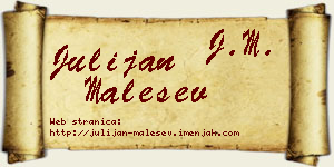 Julijan Malešev vizit kartica